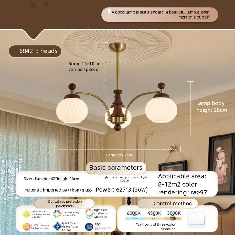 Yifei French Persimmon Vintage Living Room Pendant New Style American High-end Elegant Main Light_voghion.com