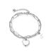 Pulsera de acero inoxidable con perla y corazón de melocotón versátil con personalidad de doble capa y temperamento frío para mujer._voghion.com