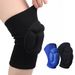 Pair Of Thickened High-Density Foam Anti-Fall Anti-Collision Black Sports Knee Pads Elastic Fabric Leg Guards_voghion.com