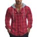 American Style Autumn Winter Plaid Hooded Flannel Jacquard Men's Trendy Casual Shirt Men_voghion.com