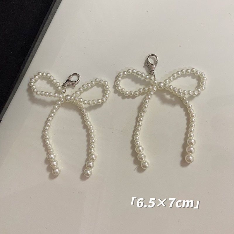 Elegant Pearl Bow Shoe Clips With Tassels & Rhinestones - Fashionable Korean-Style Shoe Accessories For Women_voghion.com