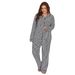 Fat mm Damen-Pyjama, gestreift, langärmelig, lässig, übergroß, Heimkleidungsset_voghion.com