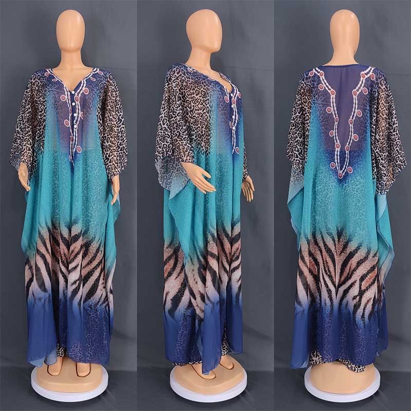 Abito lungo in chiffon stampato da donna_voghion.com