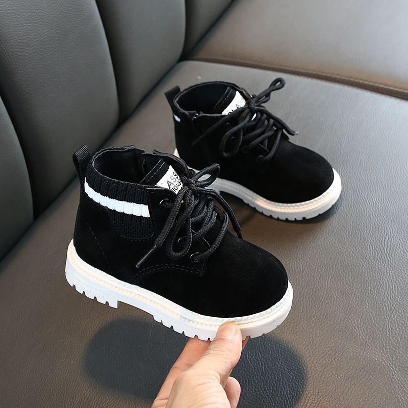 Boys' Martin Plush Cotton Shoes, Snow Korean Version, Fashionable Children's Leather Boots, Girls' Shoes_voghion.com