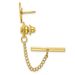 Kelly Waters Gold-plated Polished Round Engravable Tie Tac With Safety Chain_voghion.com