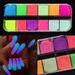 12 - Color Boxed Set Of Nail Art Fluorescent & Luminous Powder - Colored Shiny Glow - In - The - Dark Accessories_voghion.com