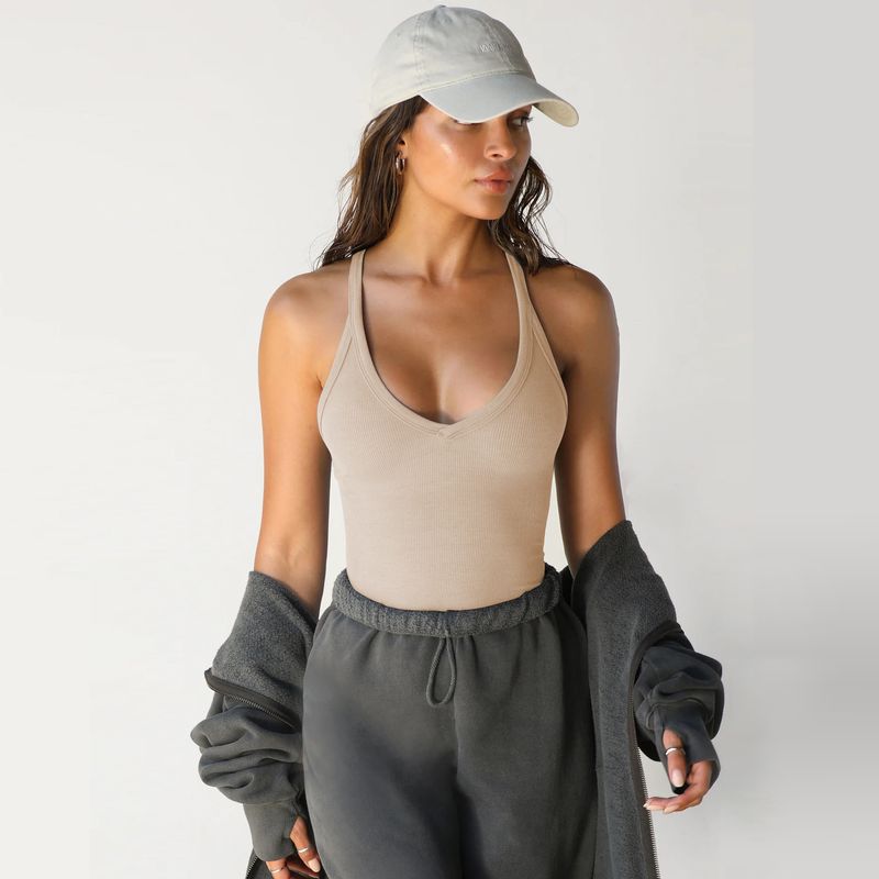 Spring/summer New Knitted Vest Women's Sexy Slim Fit BM Top Trendy Brand Underlay Shirt_voghion.com