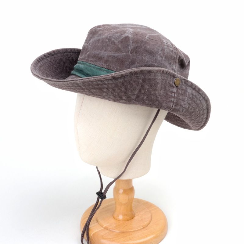 Farblich passender Benny-Hut in gewaschener Optik, Western-Cowboyhut, großer Fischerhut für Herren und Damen, Angel- und Wanderhut für draußen, Sonnenschutz-Beckenhut_voghion.com