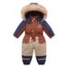Kids' Fleece-Lined Snowsuit With Color Block Design - Winter Hooded Jumpsuit For Toddlers (80-120cm) | Warm & Stylish Playwear_voghion.com
