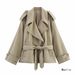 Z 2025 Nieuwe zomerstijl effen kleur, lange mouwen, korte trenchcoat met riem en afhangende schouders 4749847_voghion.com