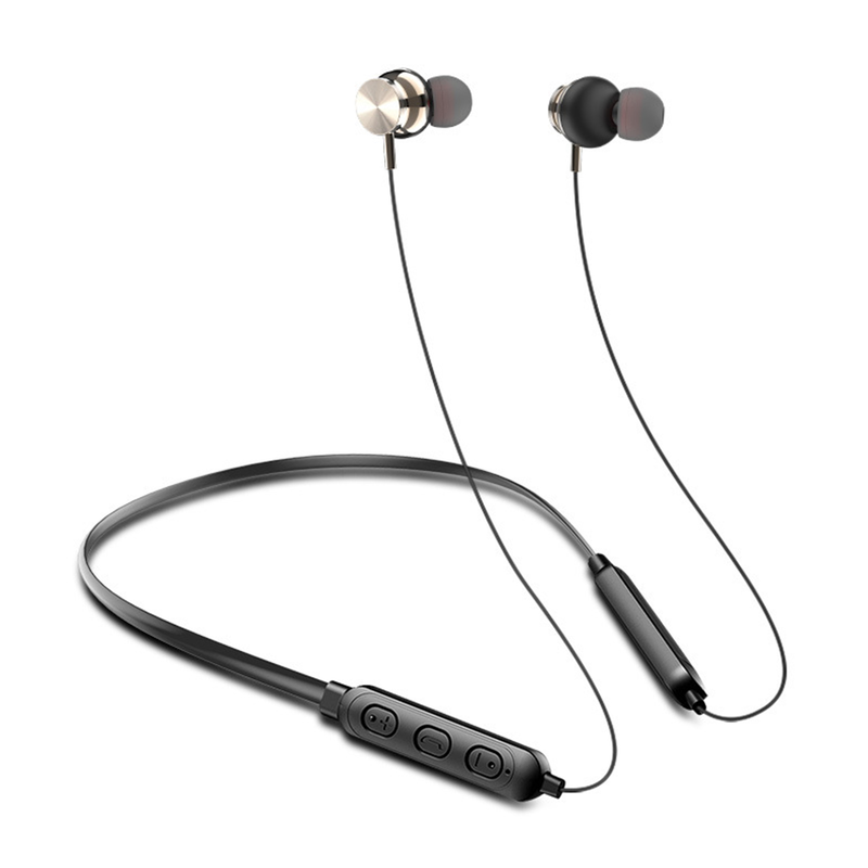 Auricolare wireless a lunga durata, compatibile con Bluetooth 5.0, montato sul collo, con suono stereo ad alta chiarezza_voghion.com