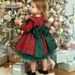 Weihnachten Neue Kinderkleidung Mädchen Plaid Langarm Big Bow Mesh Prinzessin Kleid_voghion.com