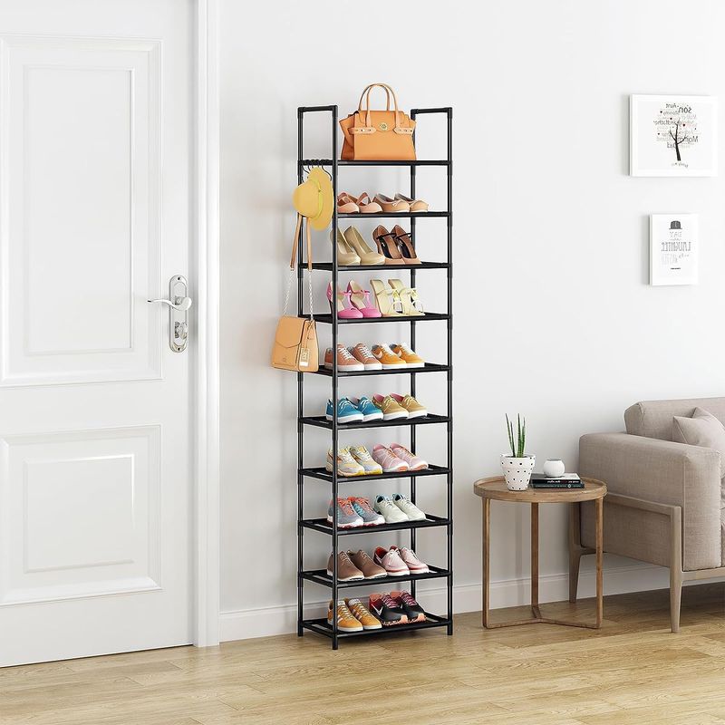 Dulap detașabil multifuncțional din material textil cu 10 straturi, suport pentru încălțăminte simplu multistrat pentru intrarea în dulap_voghion.com