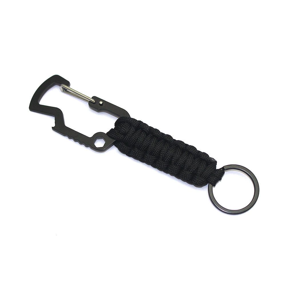 Outdoor Portable Survival Paracord Braided Multifunctional Small Shark Bottle Opener Climbing Stainless Steel Keychain_voghion.com