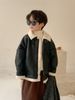 Cappotto per bambini Ragazzo invernale Giacca in pelle coreana casual con collo in pelliccia Giacca in pelle con cerniera extra per bambini_voghion.com