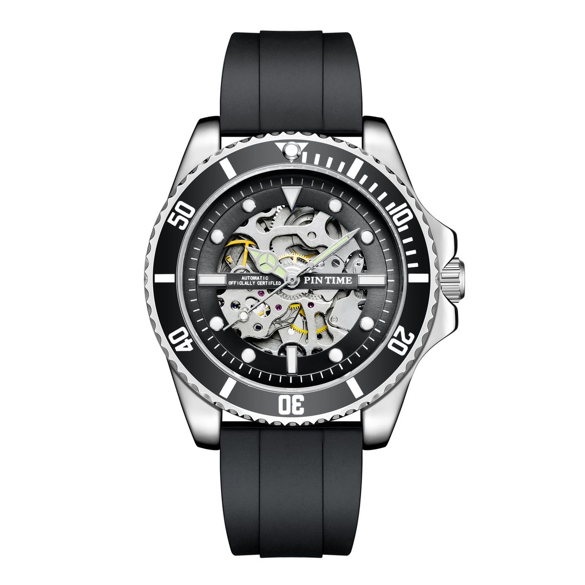 Men's Automatic Mechanical Watch With Date Display, Waterproof 30M, Stainless Steel Case, Rose Gold Clasp, Round Dial, Business Casual Style_voghion.com