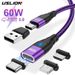 ULSION 60W PD Fast Charger To Type C Micro Magnetic Data Cord 3A USB Cable For IPhone 13 Book Huawei Samsung S22_voghion.com