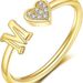 Gioielli a forma di cuore con zirconi micro-pavé, 26 anelli con alfabeto, anello con il tuo nome, fascia semplice, indice regolabile aperto_voghion.com