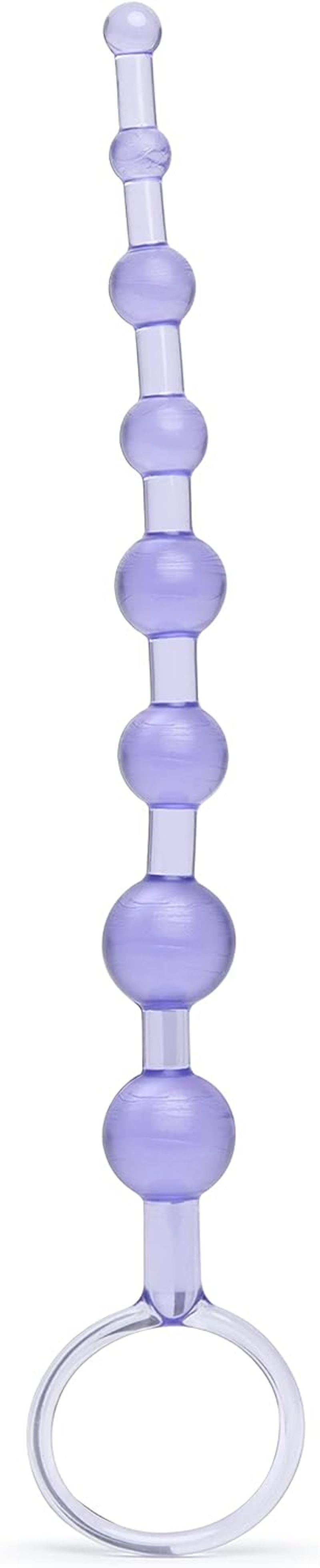 Vijolične analne kroglice Lovehoney z zanko za prste, primerne za začetnike - 8 palcev_voghion.com