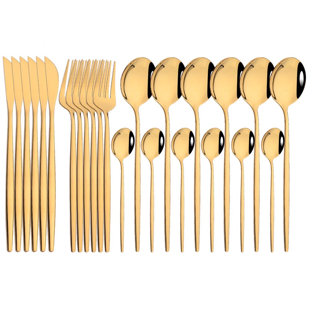 Set di posate di lusso da 30 pezzi - Oro bianco - Articoli per feste_voghion.com