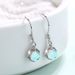 925 Sterling Silver Blue Opal Gemstone Drop Dangle Earrings D28_voghion.com