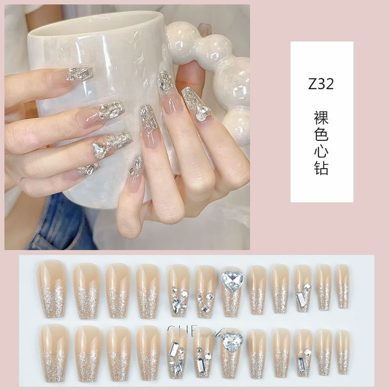 Wear nail in the high pure wind nail wearable nail nail nail nail paste students short and medium long _voghion.com