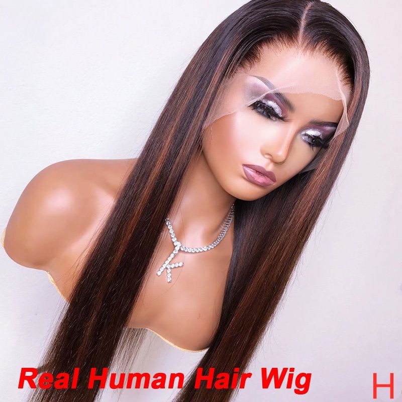 2 #/33 # Hoogtepunt Kleur Maagd Recht Menselijk Haar Pruiken Zacht Haar Diepe Scheiding Zwitserse Kant Voor Pruiken_voghion.com