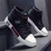 2025 Fashion Sneakers Jogging Shoes Youth Men's Artificial PU Splicing High Top Lace-Up Non-Slip Wear-Resistant Running Shoes 39-45_voghion.com