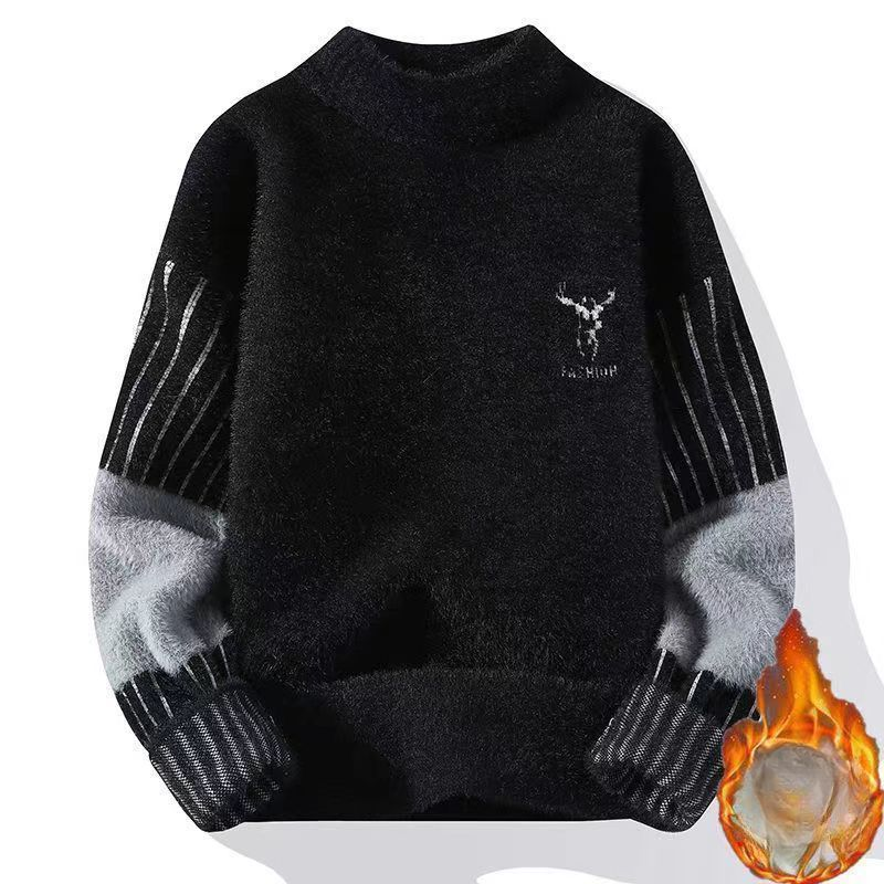 Pullover Basis Halb-Rollkragen Winter verheirateter Mann IELGY_voghion.com