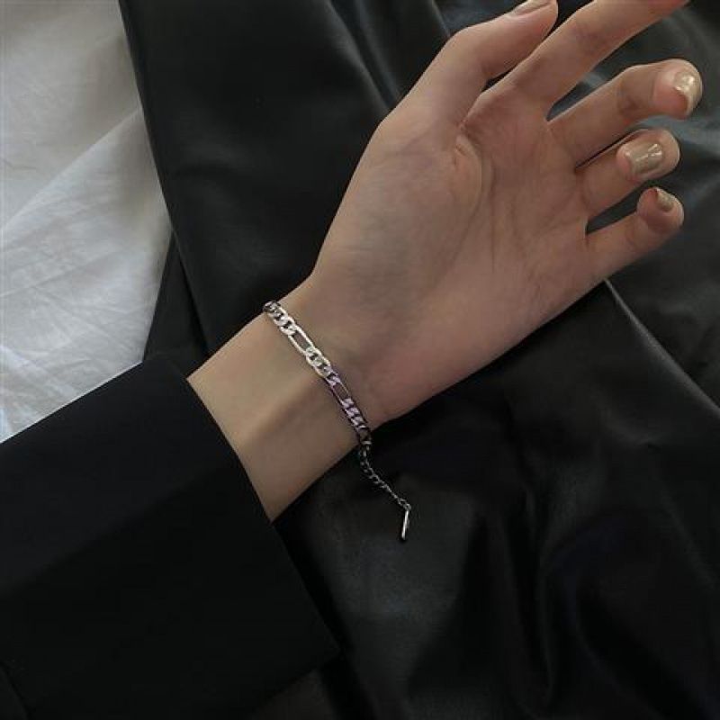 Bracciale cubano autentico in argento puro per donna, stile Ins, design di nicchia, catena minimalista con personalità hip-hop_voghion.com