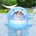 Kids Inflatable Swim Ring With Canopy & Handles - Anti-Tip Design For Ages 3-8 (Cartoon Print Non-Slip Seat Quick Inflation Includes Repair Patch)_voghion.com