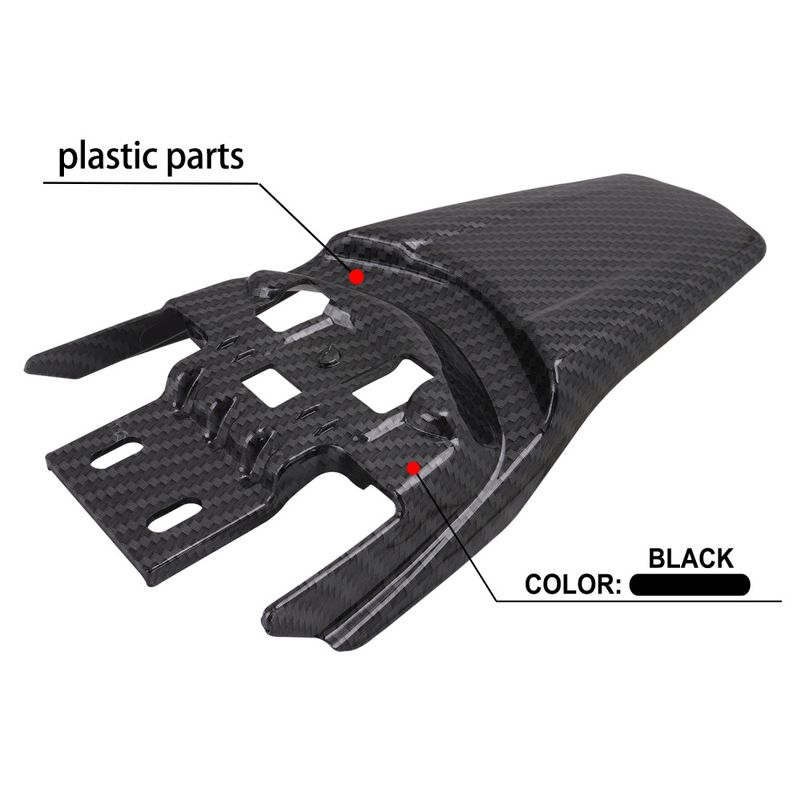 Carbon Fiber Pattern Rear Fender Mudguard For Electric Dirt Bike - High-Quality PP Material, Universal Fit For Off-Road Motorcycle Modifications_voghion.com