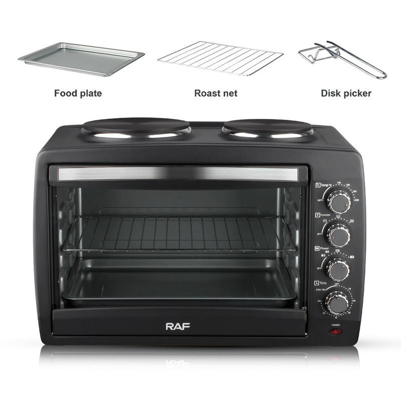 Horno eléctrico 2 en 1 RAF europeo - Electrodoméstico de cocina para hornear y saltear, 55 L_voghion.com