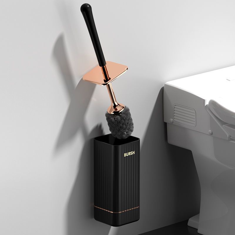 Luxury No Dead Angle Household Silicone Brush Wall-Mounted Toilet Cleaning Bathroom Set_voghion.com