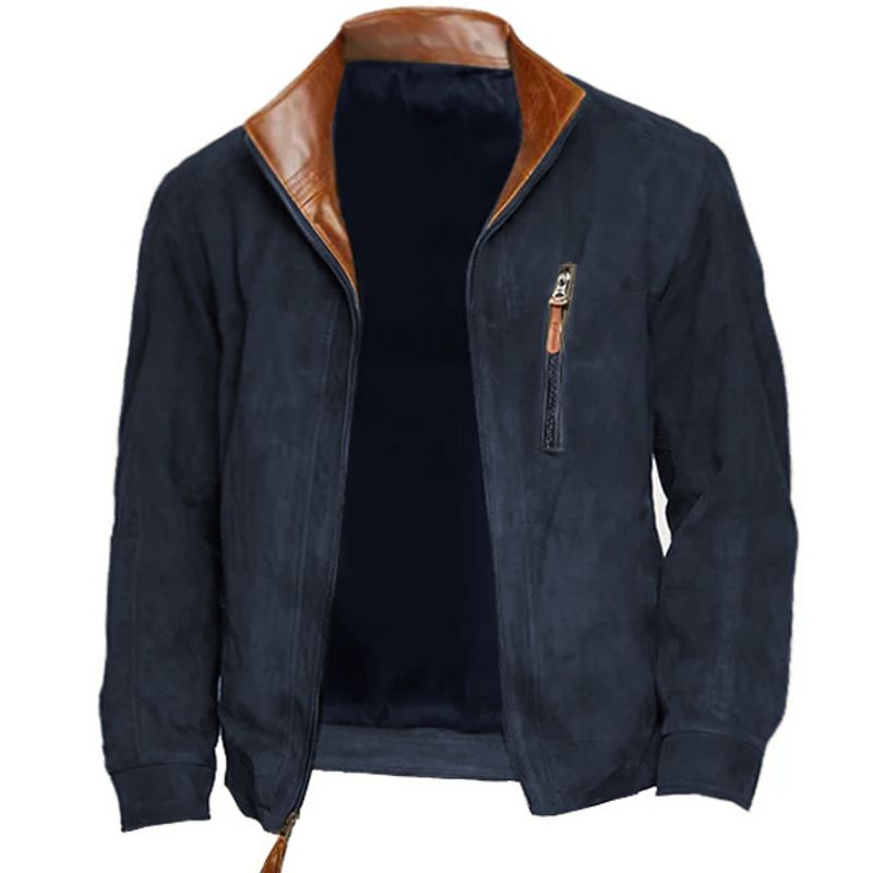 Herrenbekleidung Größe Winter Herren Schneeflocke Fleece Fliegerjacke Outdoor Stehkragen Polo Reißverschluss Tasche Mantel_voghion.com