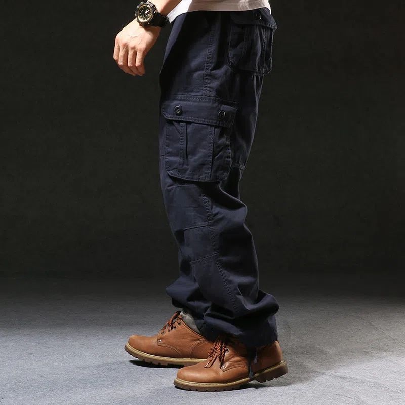 Vêtements pour hommes pantalons décontractés en coton pour hommes de grande taille pantalons de travail de chantier de printemps et d'automne pour l'extérieur pantalons de protection du travail_voghion.com