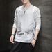 Long Sleeved T-Shirt, Men's Slim Fit, Oversized, Fat And Elastic Korean Version, Printed T-Shirt, Round Neck, Trendy_voghion.com