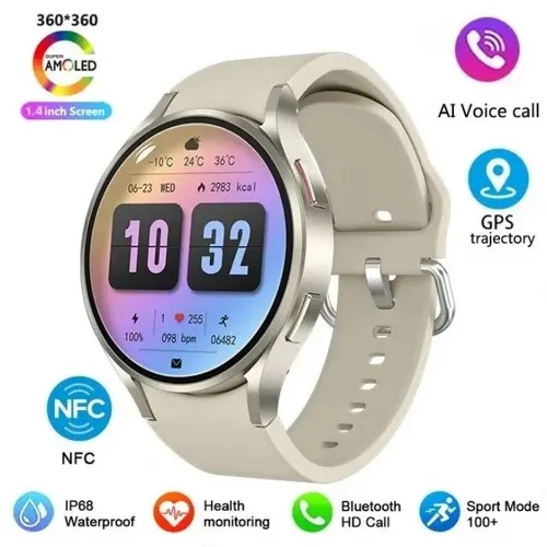 2023 Voor Galaxy Horloge 6 AMOLED Smart Horloge Mannen Bloedsuiker Bluetooth Oproep GPS Sport Tracker Waterdichte Smartwatch Voor samsung_voghion.com