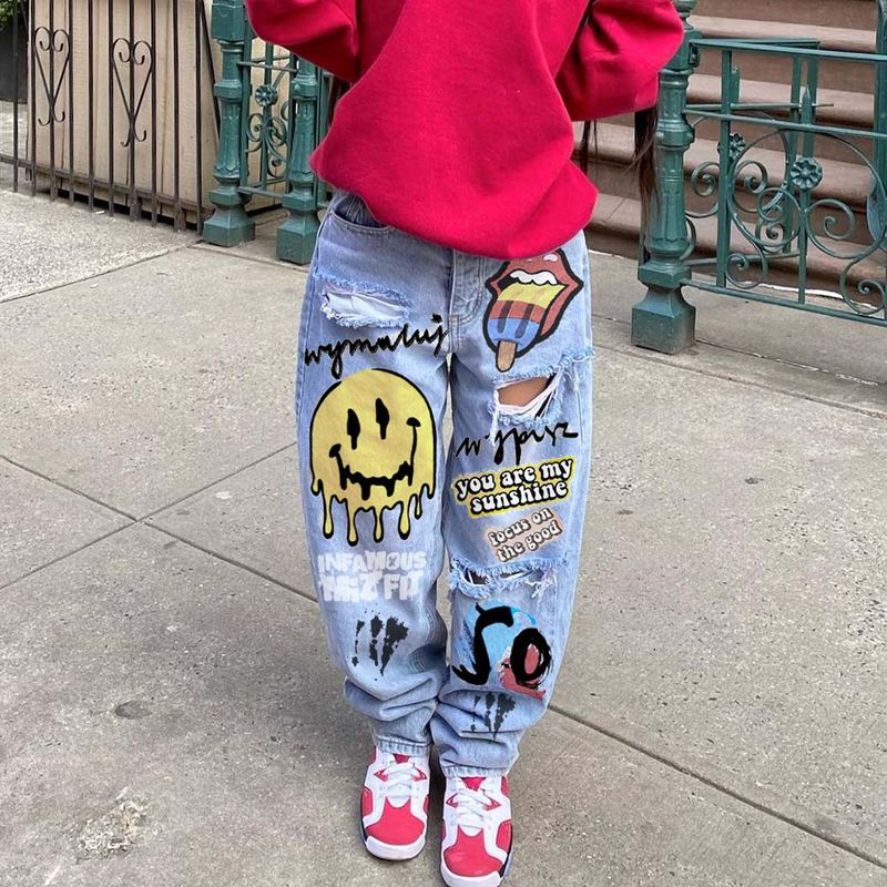 Dames-skateboardbroek met gaten in de stijl_voghion.com
