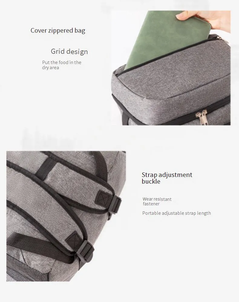 Sacs fonctionnels, sac à dos épais de grande capacité, sac de rangement portable pour pique-nique en plein air, sac de glace en aluminium_voghion.com