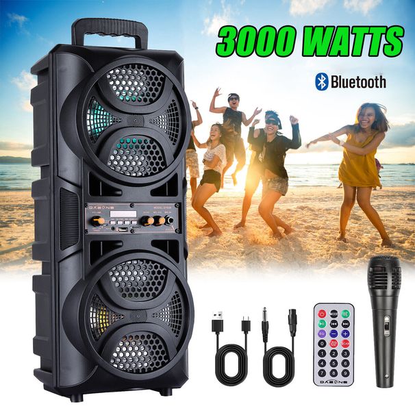 3000W Portable Bluetooth Party Speaker Sub Woofer Heavy Bass Sound System & MIC_voghion.com