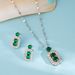 Jewelry Emerald Necklace For Women Light Luxury High-end Full Diamond Women's Earring Set_voghion.com