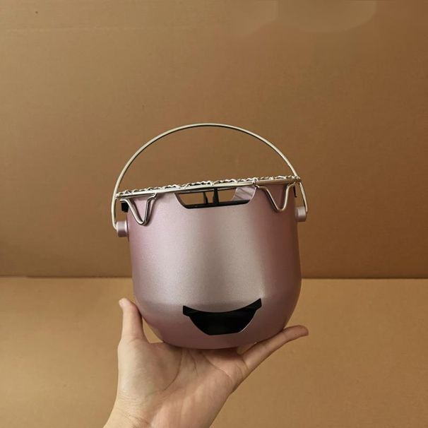 Mini barbecue portatile in carbonio per uso domestico, con cornice in acciaio inossidabile, per preparare il tè, alcol d'oliva, stile coreano._voghion.com