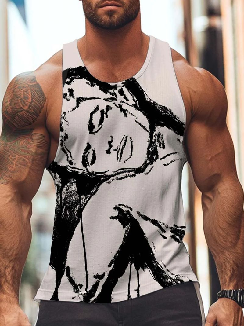 Men's Clothing Sleeveless Vest Digital Printing T Shirt_voghion.com