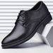 New High quality gentlemen's business casual leather formal shoes, pointed low top shoes_voghion.com