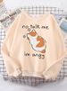 Sweas för kvinnor No Talk Me Söt Angy Cat Print Top Dam Haruku Oversize Långärmad Kawaii Animal 2022 New Lady_voghion.com