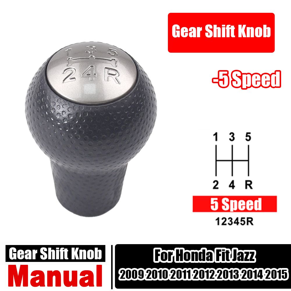 NEW 5 Speed Manual Gear Shift Knob Lever Gaitor Boot Cover For Honda Fit Jazz 2009 2010 2011 2012 2013 2014 2015_voghion.com