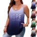 Dammekleeder Ronn Hals Gradient Buschtawendruck Ärmellos Schëller Camisole_voghion.com