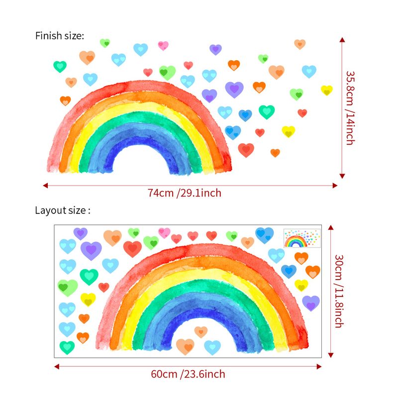 Regenbogen Wolke Kinderzimmer Selbstklebende PVC CH Serie Kindergarten Aquarell Wandaufkleber_voghion.com