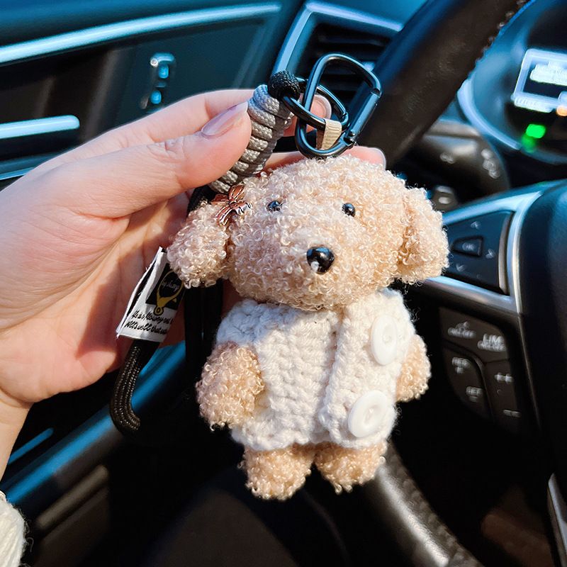 Niedlicher und entzückender Cartoon-Plüschbär-Schlüsselanhänger, mädchenhaftes Herz, Taschenzubehör, Anhänger, Puppe, kleines Geschenk, Ornament_voghion.com
